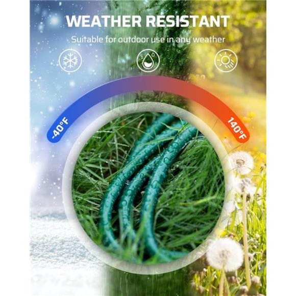 15 FT Outdoor Extension Cord for Christmas, Weatherproof 16/3 SJTW Power Cable - Picture 4 of 7